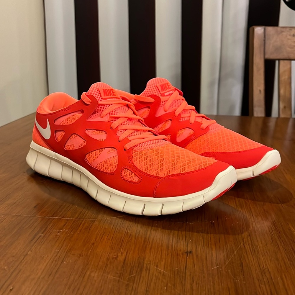 Nike Free Run + 2 Shoes Sneakers bright mango sail 443816 806 Womens Size 10.5